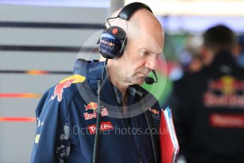 World © Octane Photographic Ltd. Red Bull Racing - Adrian Newey. Saturday 9th July 2016, F1 British GP Practice 3, Silverstone, UK. Digital Ref : 1625LB1D3418