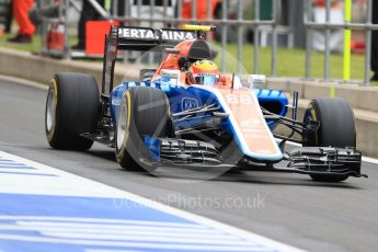 World © Octane Photographic Ltd. Manor Racing MRT05 – Rio Haryanto. Saturday 9th July 2016, F1 British GP Practice 3, Silverstone, UK. Digital Ref : 1625LB1D3458
