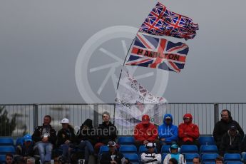 World © Octane Photographic Ltd. Fans of Lewis Hamilton. Saturday 9th July 2016, F1 British GP Qualifying, Silverstone, UK. Digital Ref : 1626LB1D3624