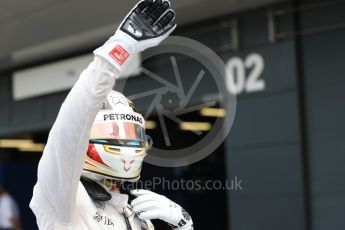 World © Octane Photographic Ltd. Mercedes AMG Petronas W07 Hybrid – Lewis Hamilton. Saturday 9th July 2016, F1 British GP Qualifying, Silverstone, UK. Digital Ref : 1626LB1D3906