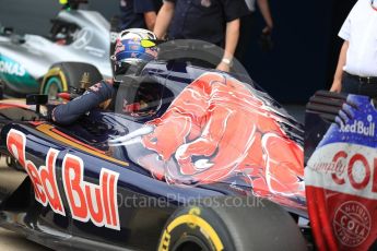 World © Octane Photographic Ltd. Scuderia Toro Rosso STR11 – Carlos Sainz. Saturday 9th July 2016, F1 British GP Qualifying, Silverstone, UK. Digital Ref : 1626LB1D3978