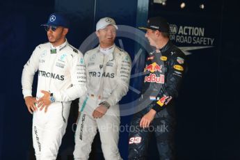 World © Octane Photographic Ltd. Mercedes AMG Petronas W07 Hybrid – Lewis Hamilton and Nico Rosberg and Red Bull Racing RB12 – Max Verstappen. Saturday 9th July 2016, F1 British GP Qualifying, Silverstone, UK. Digital Ref : 1626LB1D3986