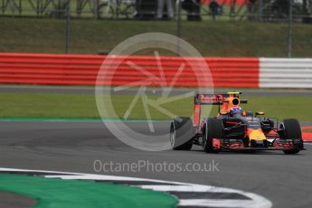 World © Octane Photographic Ltd. Red Bull Racing RB12 – Max Verstappen. Friday 8th July 2016, F1 British GP Practice 1, Silverstone, UK. Digital Ref : 1619LB1D0751