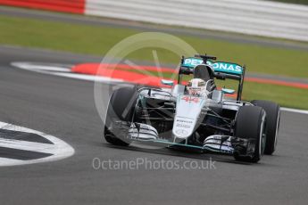 World © Octane Photographic Ltd. Mercedes AMG Petronas W07 Hybrid – Lewis Hamilton. Friday 8th July 2016, F1 British GP Practice 1, Silverstone, UK. Digital Ref : 1619LB1D0960