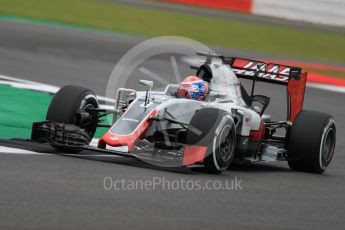 World © Octane Photographic Ltd. Haas F1 Team VF-16 – Romain Grosjean. Friday 8th July 2016, F1 British GP Practice 1, Silverstone, UK. Digital Ref : 1619LB1D1043
