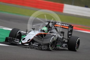 World © Octane Photographic Ltd. Sahara Force India VJM09 - Nico Hulkenberg. Friday 8th July 2016, F1 British GP Practice 1, Silverstone, UK. Digital Ref : 1619LB1D1086