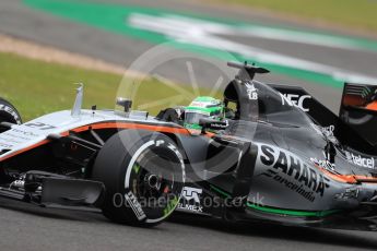 World © Octane Photographic Ltd. Sahara Force India VJM09 - Nico Hulkenberg. Friday 8th July 2016, F1 British GP Practice 1, Silverstone, UK. Digital Ref : 1619LB1D1092