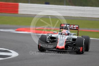 World © Octane Photographic Ltd. Haas F1 Team VF-16 – Romain Grosjean. Friday 8th July 2016, F1 British GP Practice 1, Silverstone, UK. Digital Ref : 1619LB1D1134