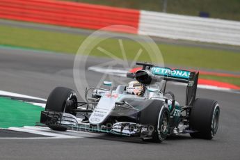 World © Octane Photographic Ltd. Mercedes AMG Petronas W07 Hybrid – Lewis Hamilton. Friday 8th July 2016, F1 British GP Practice 1, Silverstone, UK. Digital Ref : 1619LB1D1189