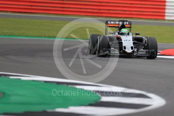 World © Octane Photographic Ltd. Sahara Force India VJM09 - Nico Hulkenberg. Friday 8th July 2016, F1 British GP Practice 1, Silverstone, UK. Digital Ref : 1619LB1D1237