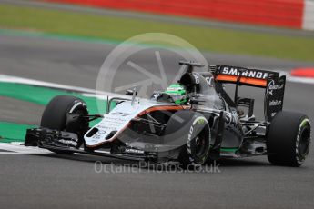 World © Octane Photographic Ltd. Sahara Force India VJM09 - Nico Hulkenberg. Friday 8th July 2016, F1 British GP Practice 1, Silverstone, UK. Digital Ref : 1619LB1D1292