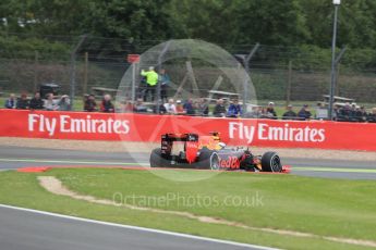 World © Octane Photographic Ltd. Red Bull Racing RB12 – Max Verstappen. Friday 8th July 2016, F1 British GP Practice 1, Silverstone, UK. Digital Ref : 1619LB1D1338