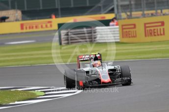 World © Octane Photographic Ltd. Haas F1 Team VF-16 Development driver - Santino Ferrucci. Friday 8th July 2016, F1 British GP Practice 1, Silverstone, UK. Digital Ref : 1619LB1D1573