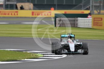 World © Octane Photographic Ltd. Mercedes AMG Petronas W07 Hybrid – Lewis Hamilton. Friday 8th July 2016, F1 British GP Practice 1, Silverstone, UK. Digital Ref : 1619LB1D1591