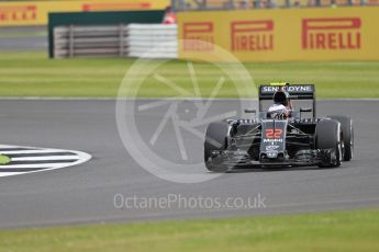 World © Octane Photographic Ltd. McLaren Honda MP4-31 – Jenson Button. Friday 8th July 2016, F1 British GP Practice 1, Silverstone, UK. Digital Ref : 1619LB1D1647