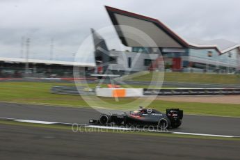 World © Octane Photographic Ltd. McLaren Honda MP4-31 – Fernando Alonso. Friday 8th July 2016, F1 British GP Practice 1, Silverstone, UK. Digital Ref : 1619LB5D5376