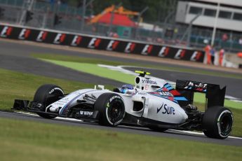 World © Octane Photographic Ltd. Williams Martini Racing, Williams Mercedes FW38 – Valtteri Bottas. Friday 8th July 2016, F1 British GP Practice 2, Silverstone, UK. Digital Ref : 1621LB1D2153