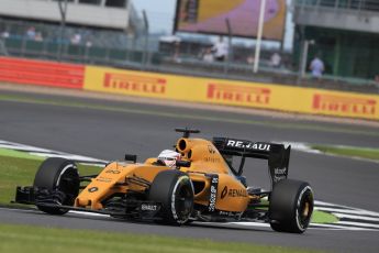 World © Octane Photographic Ltd. Renault Sport F1 Team RS16 - Kevin Magnussen. Friday 8th July 2016, F1 British GP Practice 2, Silverstone, UK. Digital Ref : 1621LB1D2160