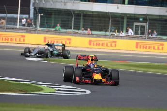 World © Octane Photographic Ltd. Red Bull Racing RB12 – Max Verstappen. Friday 8th July 2016, F1 British GP Practice 2, Silverstone, UK. Digital Ref : 1621LB1D2215