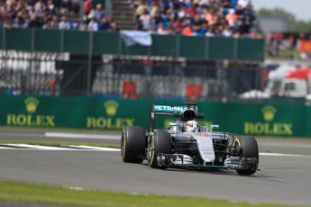 World © Octane Photographic Ltd. Mercedes AMG Petronas W07 Hybrid – Lewis Hamilton. Friday 8th July 2016, F1 British GP Practice 2, Silverstone, UK. Digital Ref : 1621LB1D2484