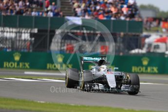 World © Octane Photographic Ltd. Mercedes AMG Petronas W07 Hybrid – Lewis Hamilton. Friday 8th July 2016, F1 British GP Practice 2, Silverstone, UK. Digital Ref : 1621LB1D2484