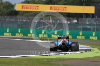 World © Octane Photographic Ltd. Manor Racing MRT05 - Pascal Wehrlein. Friday 8th July 2016, F1 British GP Practice 2, Silverstone, UK. Digital Ref : 1621LB1D2552