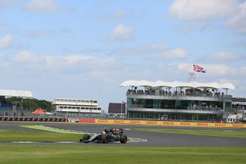 World © Octane Photographic Ltd. Sahara Force India VJM09 - Sergio Perez. Friday 8th July 2016, F1 British GP Practice 2, Silverstone, UK. Digital Ref : 1621LB5D5552