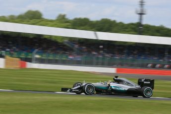 World © Octane Photographic Ltd. Mercedes AMG Petronas W07 Hybrid – Lewis Hamilton. Friday 8th July 2016, F1 British GP Practice 2, Silverstone, UK. Digital Ref : 1621LB5D5709