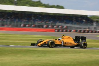 World © Octane Photographic Ltd. Renault Sport F1 Team RS16 – Jolyon Palmer. Friday 8th July 2016, F1 British GP Practice 2, Silverstone, UK. Digital Ref : 1621LB5D5829