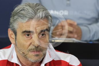 World © Octane Photographic Ltd. F1 British GP FIA Personnel Press Conference, Silverstone, UK. Friday 8th July 2016. Maurizio Arrivabene – Scuderia Ferrari Team Principal. Digital Ref : 1624LB1D2692