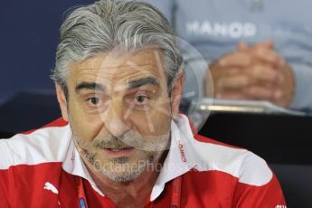 World © Octane Photographic Ltd. F1 British GP FIA Personnel Press Conference, Silverstone, UK. Friday 8th July 2016. Maurizio Arrivabene – Scuderia Ferrari Team Principal. Digital Ref : 1624LB1D2701