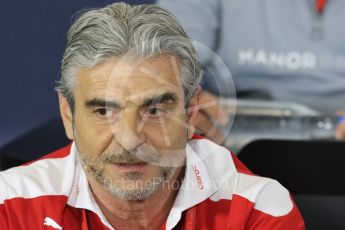 World © Octane Photographic Ltd. F1 British GP FIA Personnel Press Conference, Silverstone, UK. Friday 8th July 2016. Maurizio Arrivabene – Scuderia Ferrari Team Principal. Digital Ref : 1624LB1D2745