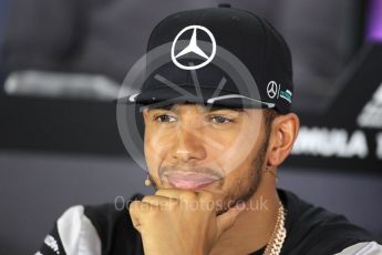World © Octane Photographic Ltd. F1 British GP FIA Drivers’ Press Conference, Silverstone, UK. Thursday 7th July 2016. Mercedes AMG Petronas – Lewis Hamilton. Digital Ref : 1617LB1D0265