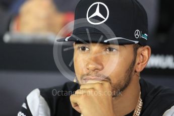 World © Octane Photographic Ltd. F1 British GP FIA Drivers’ Press Conference, Silverstone, UK. Thursday 7th July 2016. Mercedes AMG Petronas – Lewis Hamilton. Digital Ref : 1617LB1D0324