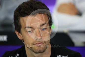 World © Octane Photographic Ltd. F1 British GP FIA Drivers’ Press Conference, Silverstone, UK. Thursday 7th July 2016. Renault Sport F1 Team – Jolyon Palmer. Digital Ref : 1617LB1D0391