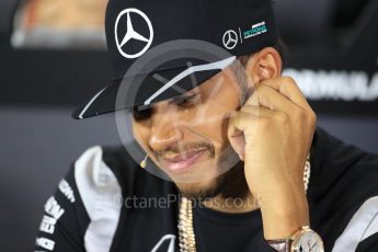 World © Octane Photographic Ltd. F1 British GP FIA Drivers’ Press Conference, Silverstone, UK. Thursday 7th July 2016. Mercedes AMG Petronas – Lewis Hamilton. Digital Ref : 1617LB1D0401