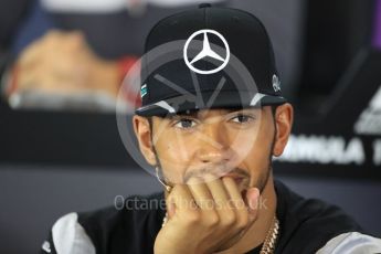 World © Octane Photographic Ltd. F1 British GP FIA Drivers’ Press Conference, Silverstone, UK. Thursday 7th July 2016. Mercedes AMG Petronas – Lewis Hamilton. Digital Ref : 1617LB1D0421