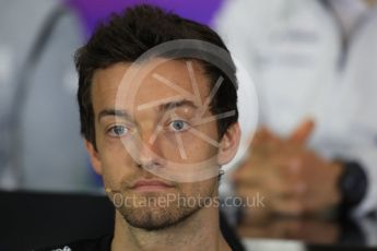 World © Octane Photographic Ltd. F1 British GP FIA Drivers’ Press Conference, Silverstone, UK. Thursday 7th July 2016. Renault Sport F1 Team – Jolyon Palmer. Digital Ref : 1617LB1D0538