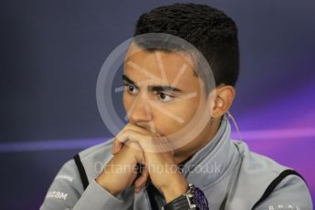 World © Octane Photographic Ltd. F1 British GP FIA Drivers’ Press Conference, Silverstone, UK. Thursday 7th July 2016. Manor Racing - Pascal Wehrlein. Digital Ref : 1617LB1D0569