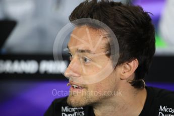 World © Octane Photographic Ltd. F1 British GP FIA Drivers’ Press Conference, Silverstone, UK. Thursday 7th July 2016. Renault Sport F1 Team – Jolyon Palmer. Digital Ref : 1617LB1D0616