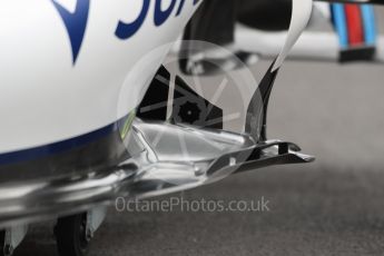 World © Octane Photographic Ltd. Williams Martini Racing, Williams Mercedes FW38. Thursday 7th July 2016, F1 British GP Paddock, Silverstone, UK. Digital Ref : 1616LB1D0028
