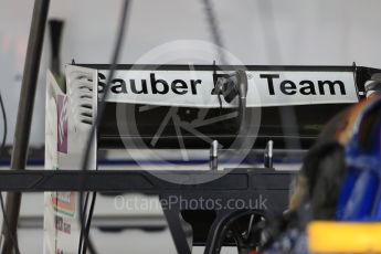 World © Octane Photographic Ltd. Sauber F1 Team C35. Thursday 7th July 2016, F1 British GP Paddock, Silverstone, UK. Digital Ref : 1616LB1D0046
