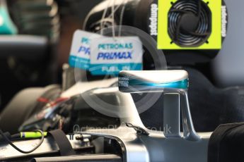 World © Octane Photographic Ltd. Mercedes AMG Petronas W07 Hybrid. Thursday 7th July 2016, F1 British GP Paddock, Silverstone, UK. Digital Ref : 1616LB1D9909