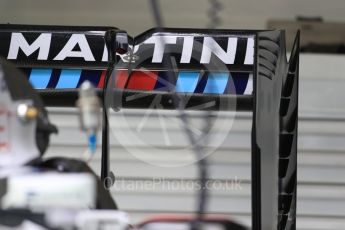 World © Octane Photographic Ltd. Williams Martini Racing, Williams Mercedes FW38. Thursday 7th July 2016, F1 British GP Paddock, Silverstone, UK. Digital Ref : 1616LB1D9927