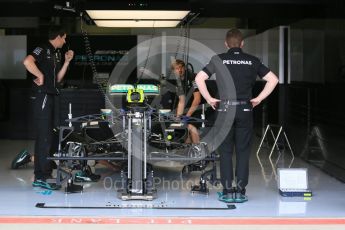 World © Octane Photographic Ltd. Mercedes AMG Petronas W07 Hybrid. Thursday 7th July 2016, F1 British GP Paddock, Silverstone, UK. Digital Ref : 1616LB5D5252