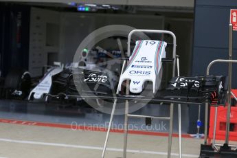 World © Octane Photographic Ltd. Williams Martini Racing, Williams Mercedes FW38. Thursday 7th July 2016, F1 British GP Paddock, Silverstone, UK. Digital Ref : 1616LB5D5260