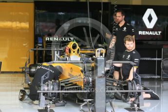 World © Octane Photographic Ltd. Renault Sport F1 Team RS16. Thursday 7th July 2016, F1 British GP Paddock, Silverstone, UK. Digital Ref : 1616LB5D5284