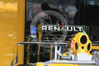 World © Octane Photographic Ltd. Renault Sport F1 Team RS16. Thursday 7th July 2016, F1 British GP Paddock, Silverstone, UK. Digital Ref : 1616LB5D5286