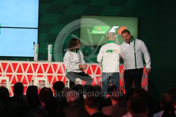 World © Octane Photographic Ltd. F1 Canadian GP – Carles Puyol, Gianluca Di Tondo and Scott Quinnell at the conference to announce F1 partnership with Heineken, Circuit Gilles Villeneuve, Montreal, Canada. Friday 10th June 2016. Digital Ref :1583LB1D9399