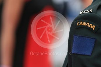 World © Octane Photographic Ltd. Royal Canadian Army (RENS). Sunday 12th June 2016, F1 Canadian GP Drivers’ parade, Circuit Gilles Villeneuve, Montreal, Canada. Digital Ref :1591LB1D2919